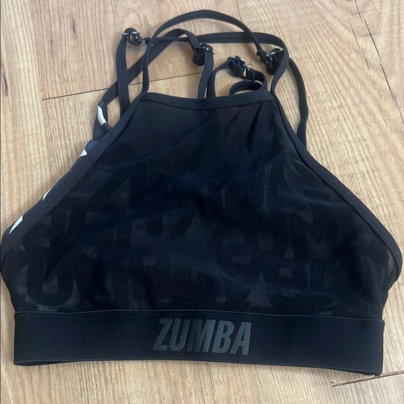 Zumba Fitness Black Halter Sports Bra - Picture 1 of 8